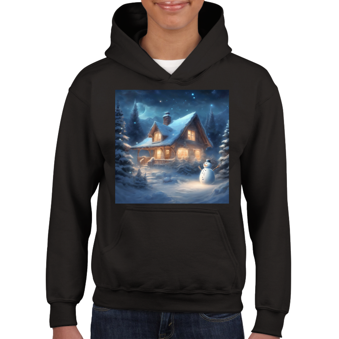 Winter Scenes Black Hoodie